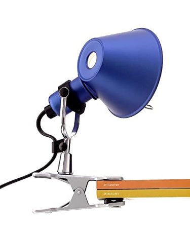 Artemide Tolomeo Micro Pinza Klemmleuchte aus Aluminium und Stahl in der Farbe Blau 5W, Maße: 16cm x 20cm, A010850 Standard im Sale